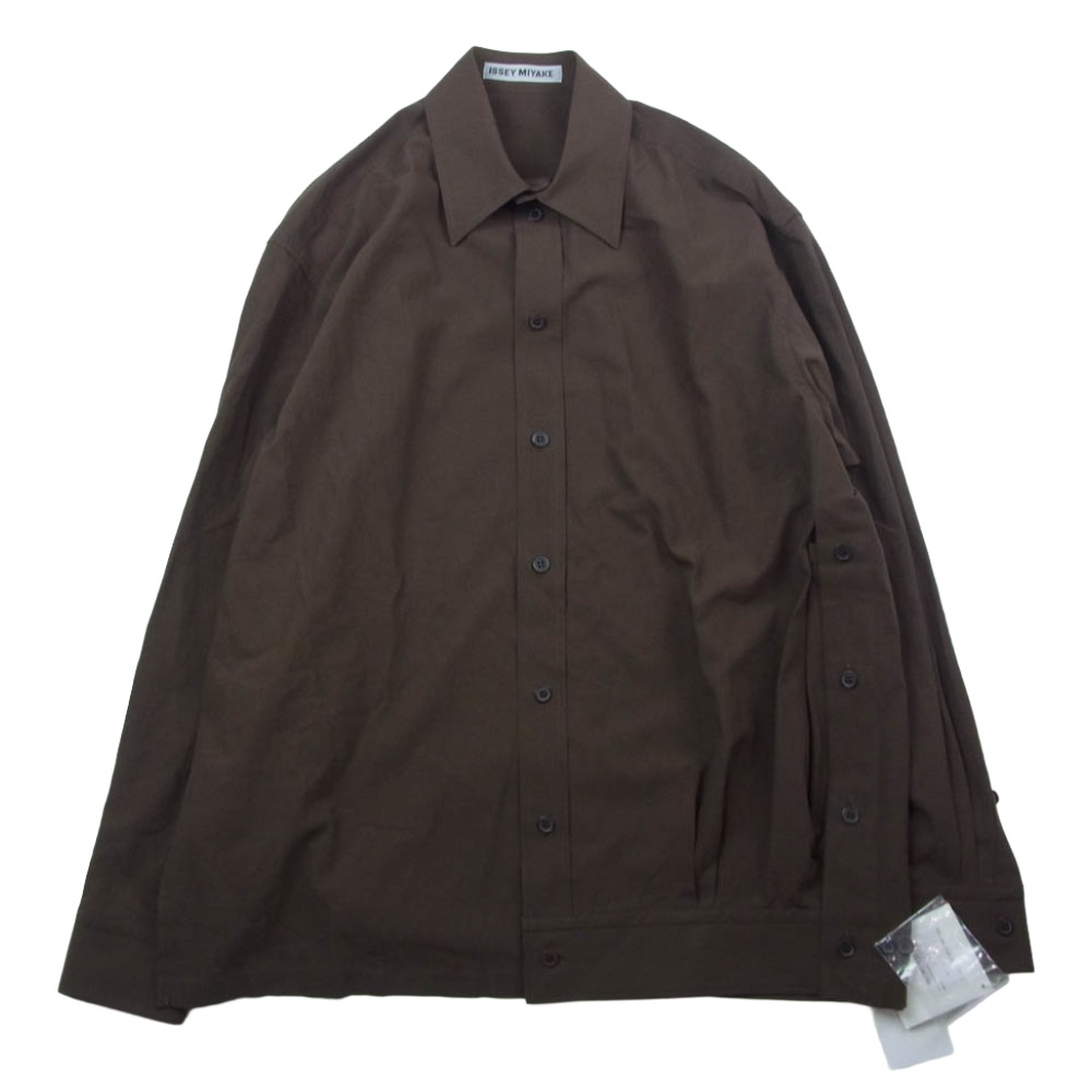 ISSEY MIYAKE イッセイミヤケ IM61-FJ528-45 ODD SHIRT 片方細長い切口 非対称 長袖 プルオーバー 赤銅色系 2 【御前上等美品】 メンズ【古着】【中古】