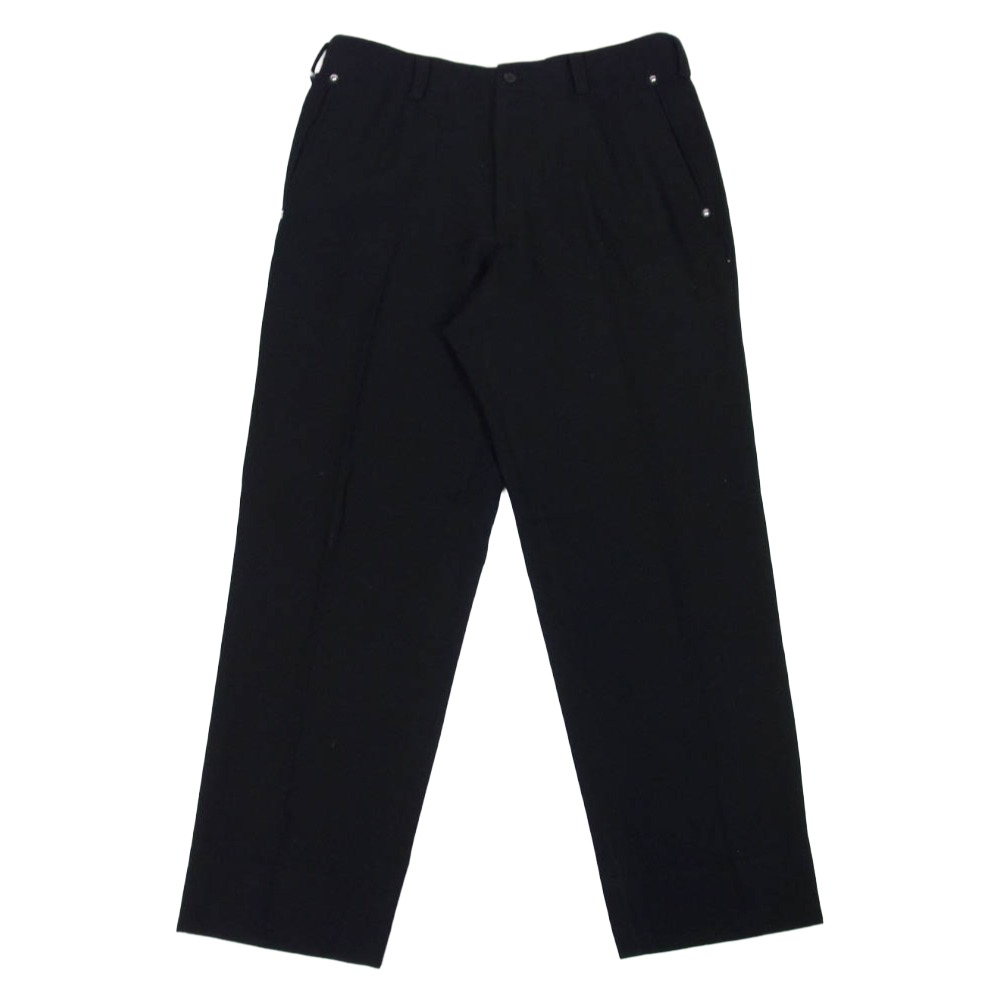 Yohji Yamamoto POUR HOMME ヨウジヤマモトプールオム HN-P16-101 羊毛 スタッズ トラウザーズ スラックス ズボン下 黒いこと系 2  メンズ【古着】【中古】