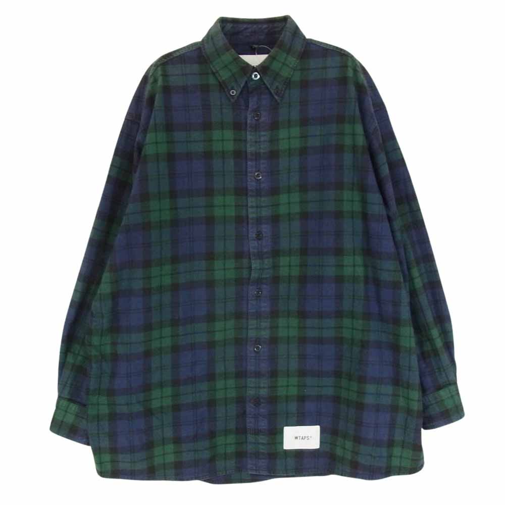 AFFA グリーン ブラック チェックネルシャツ AFFA グリーン ブラック チェックネルシャツ AFFA グリーン ブラック