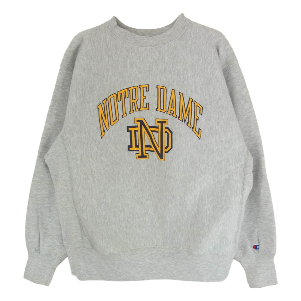 Champion はやりっ児 USA製 80s 90s トリコタグ REVERSE WEAVE NOTRE DAME リバースウィーブ ノートルダム 薄墨色 汗水 薄墨色系 L  メンズ【古着】【中古】