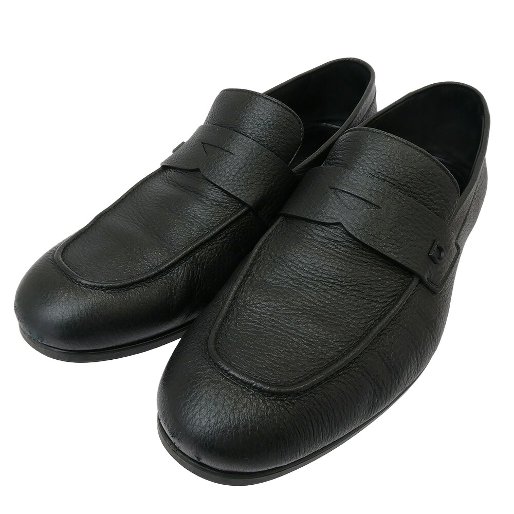 Salvatore Ferragamo サルヴァトーレフェラガモ 02A723 791719 なめし革 ペニー 置き目毛皮 黒いこと系 8  メンズ【中古】