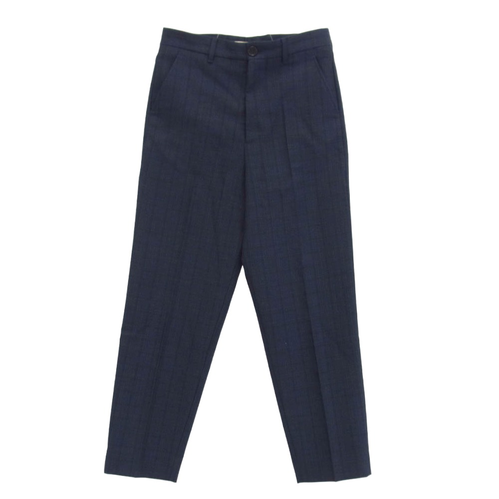 MARNI マルニ 18AW PUMU0001A0 TAILORED FLAT-FRONT PANTS テイラード フラット フロント パンツ ネイビー系 42 メンズ【古着】【中古】