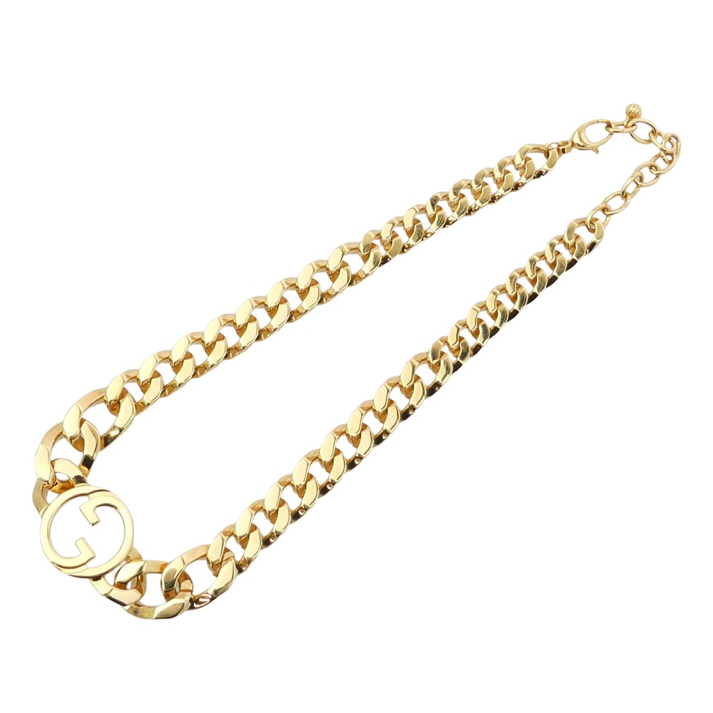 GUCCI グッチ 774555 I4600 BLONDIE CHAIN NECKLACE インターロッキング G チェーン店 頸飾り ゴールド系  メンズ【中古】