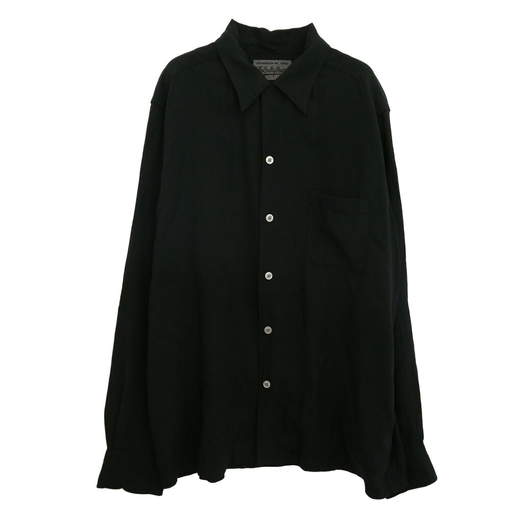 WACKO MARIA ワコマリア 50's OPEN COLLAR L/S SHIRT オープンカラー 50s 長袖 シャツ ブラック系 L メンズ【古着】【中古】