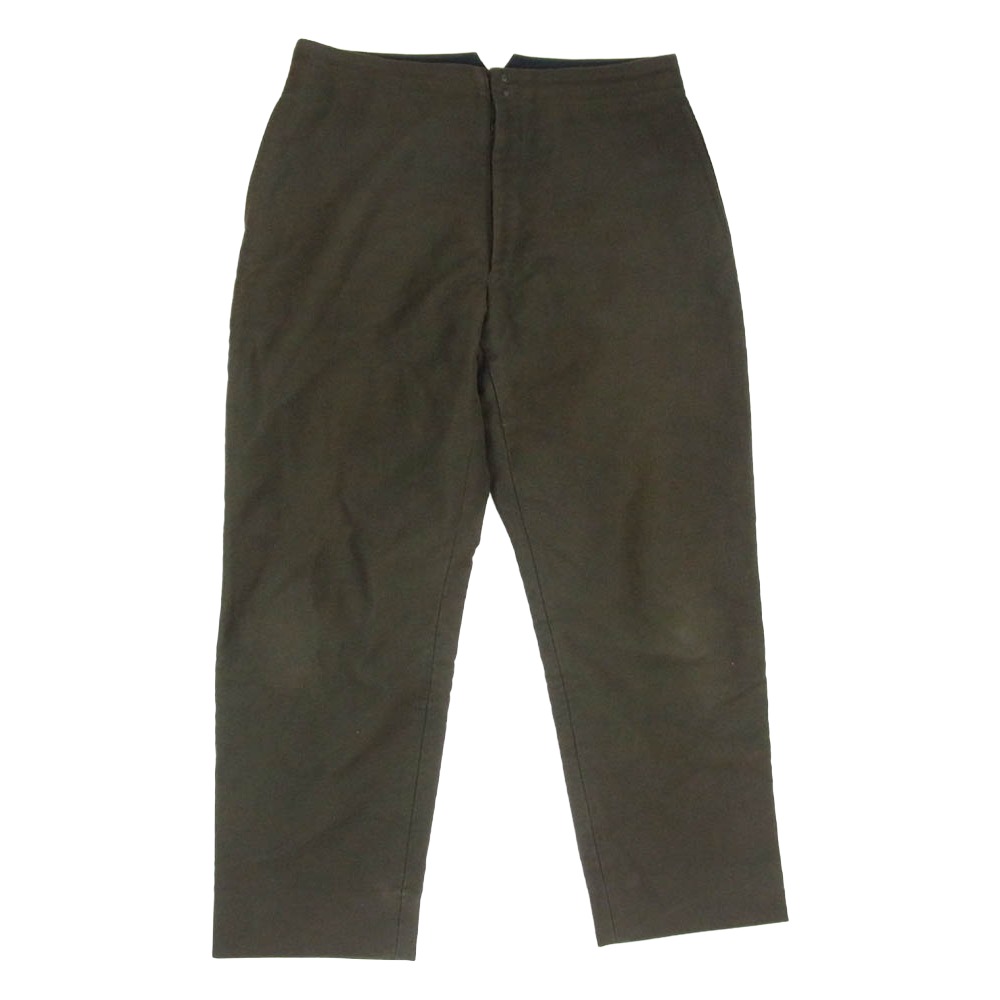 COMOLI コモリ 19AW Q03-03011 モールスキン バックストラップ ベルテッド パンツ ブラウン系 3 メンズ【古着】【中古】