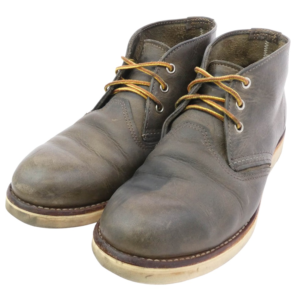 RED WING レッドウィング 3138 CLASSIC CHUKKA なめし革 チャッカ ブーツ ソールリペア 赤銅色系 26糎  メンズ【中古】
