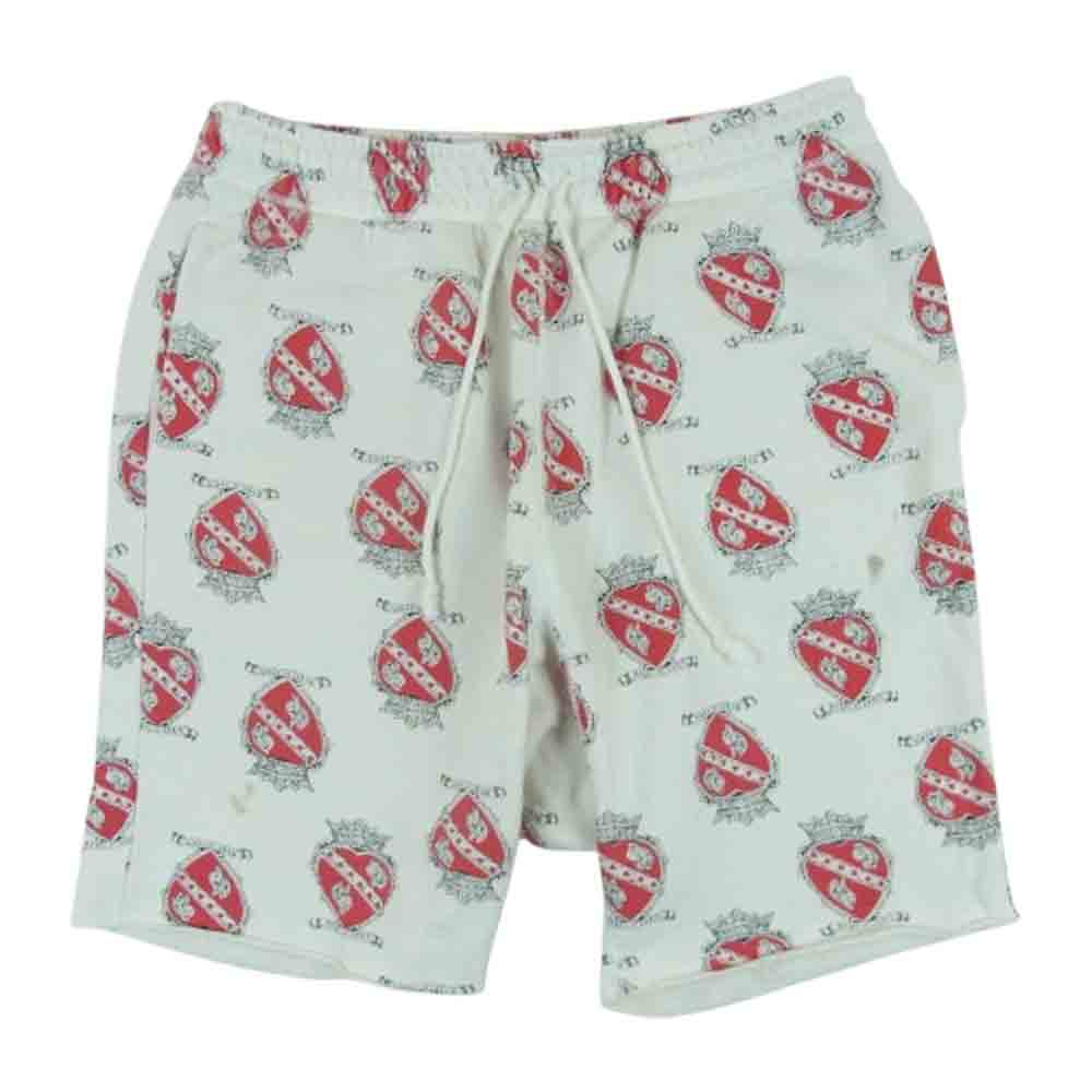 SAINT MICHAEL セントマイケル 21SS SM-S21-0000-030 SWEAT SHORTS heart スウェット ショーツ ショート パンツ ホワイト系 レッド系 M メンズ【古着】【中古】|ブランド古着 ライフ店