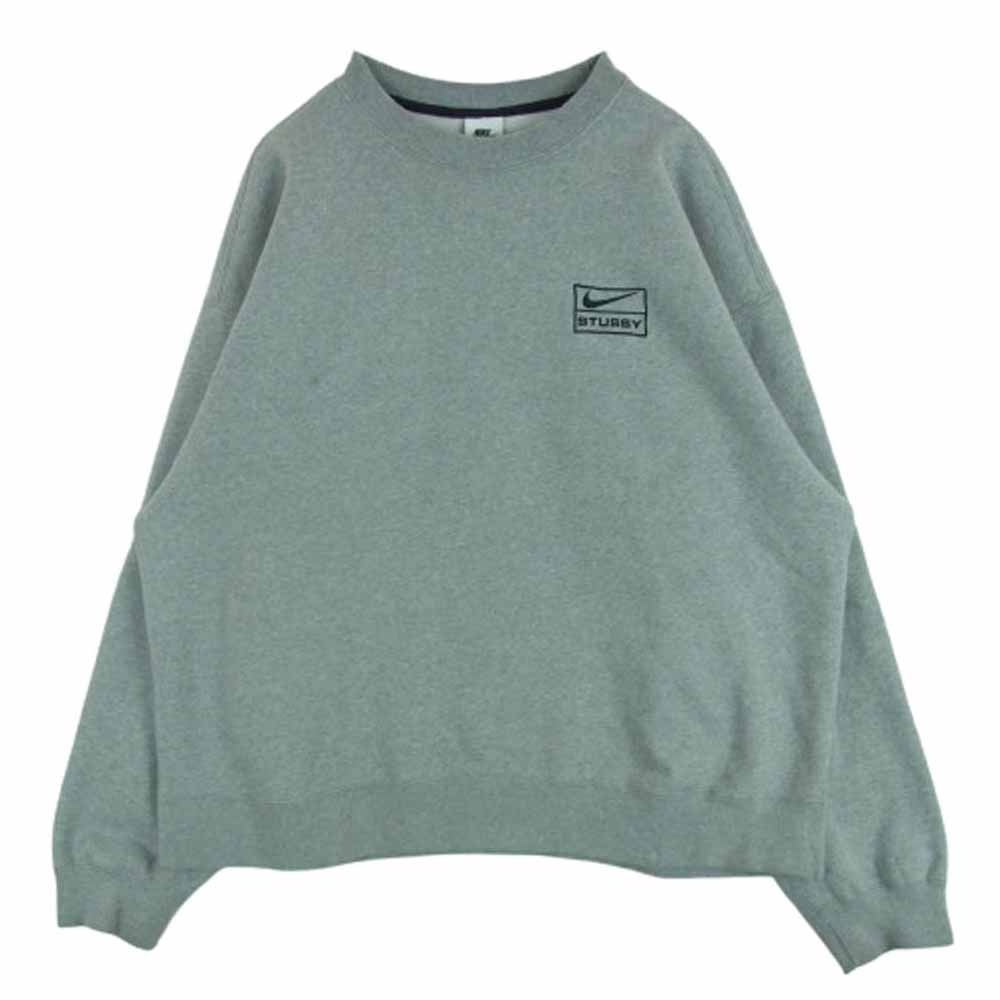 Nike Stussy コラボ クルーネックスウェット グレー 大きいサイズメンズ STUSSY × NIKE ステューシー ナイキ コラボ