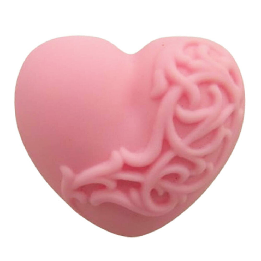 CHROME HEARTS クロムハーツ（原本無） HEART PLSTC RING ラバー ハート リング ピンク系 JP15号  メンズ【中古】
