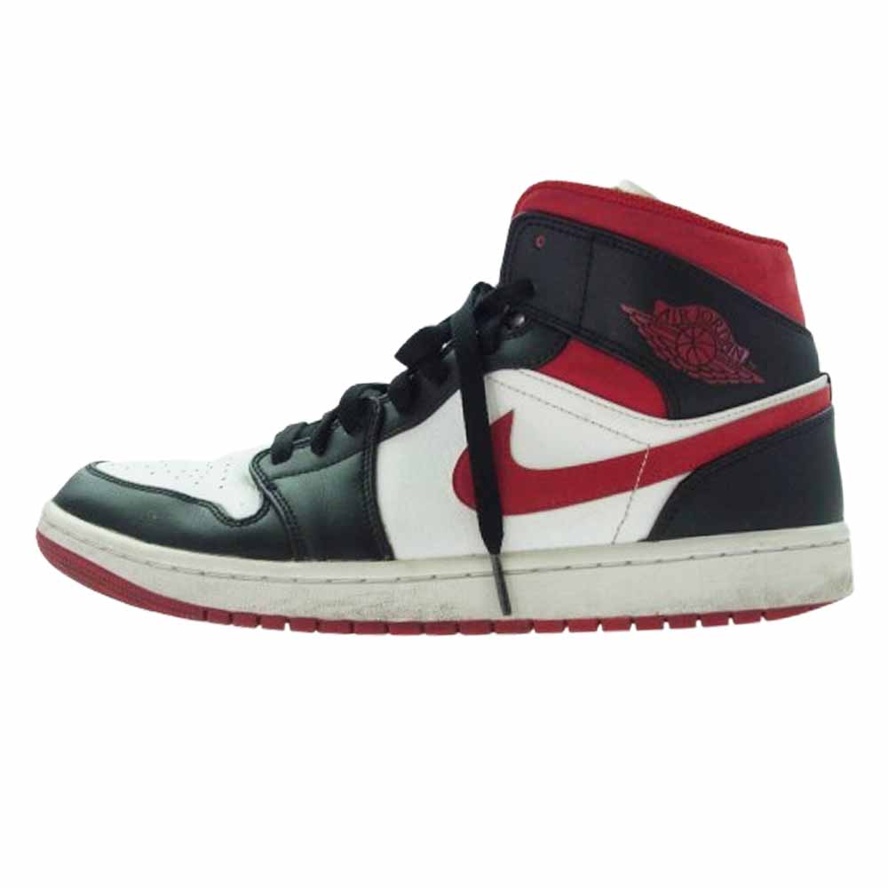 NIKE ナイキ 554724-122 Air Jordan 1 Mid White Gym Red Black エアジョーダン1 ミッド ホワイト ジムレッド ハイカット スニーカー ホワイト系 ブラック系 レッド系 28.5cm メンズ【中古】