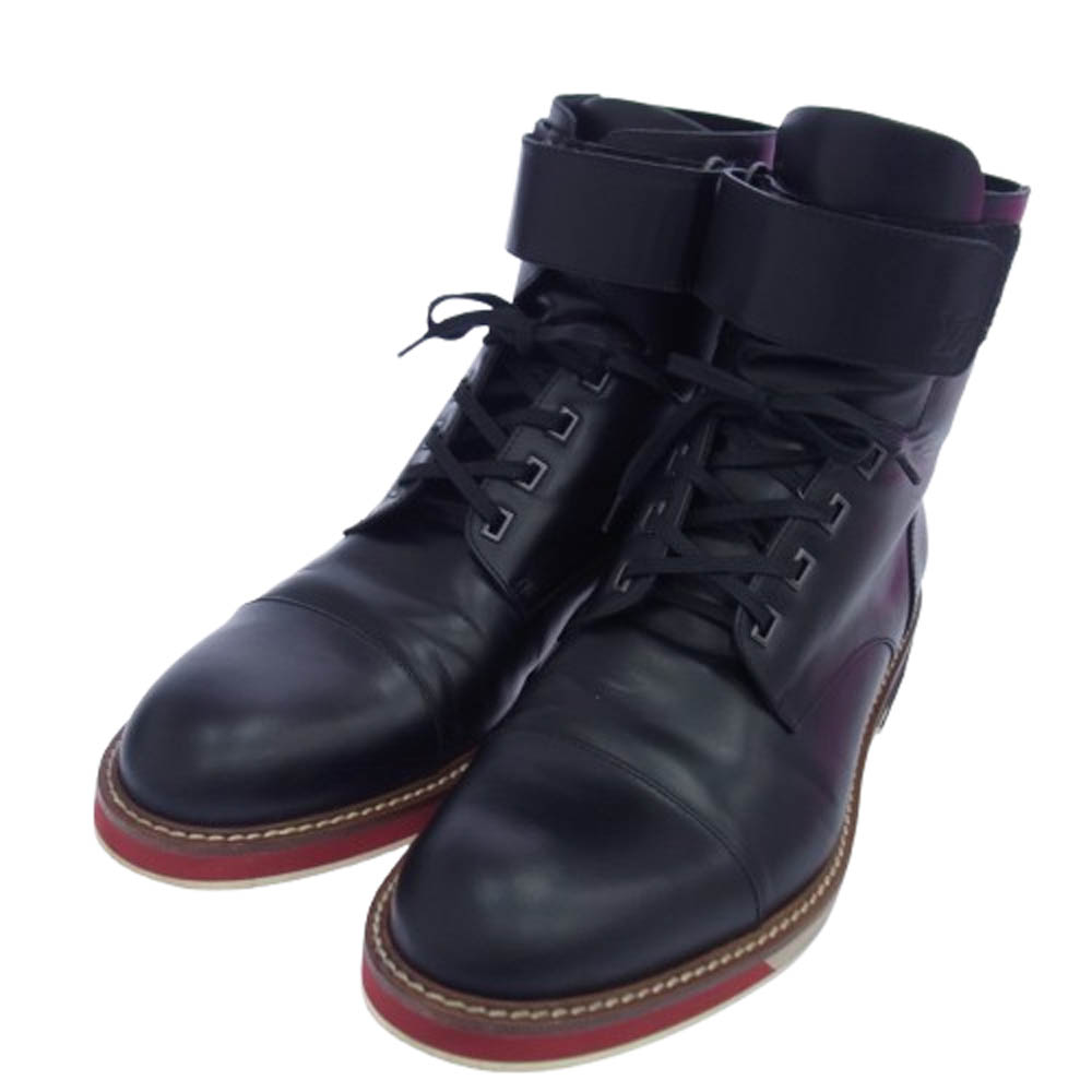LOUIS VUITTON ルイ・ヴィトン レザー ショート ロゴ ブーツ ブラック系 8.5 メンズ【中古】
