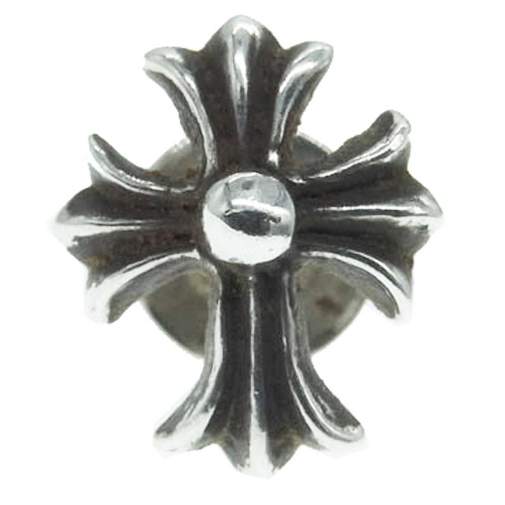 CHROME HEARTS クロムハーツ（原型無） No2 CH CRS CH CHはりつけ台 スタッド ピアス しろがね色系  メンズ【中古】