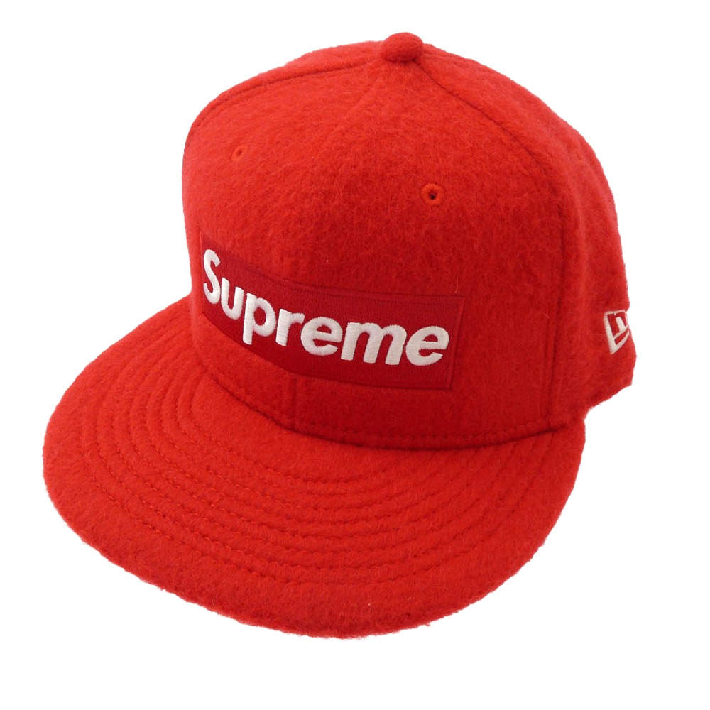 Supreme シュプリーム 24AW × New Era 7 1/2 ニューエラ Brushed Wool Box Logo Cap ブラッシュドウール ボックスロゴ キャップ レッド系 7 1/2 メンズ【中古】