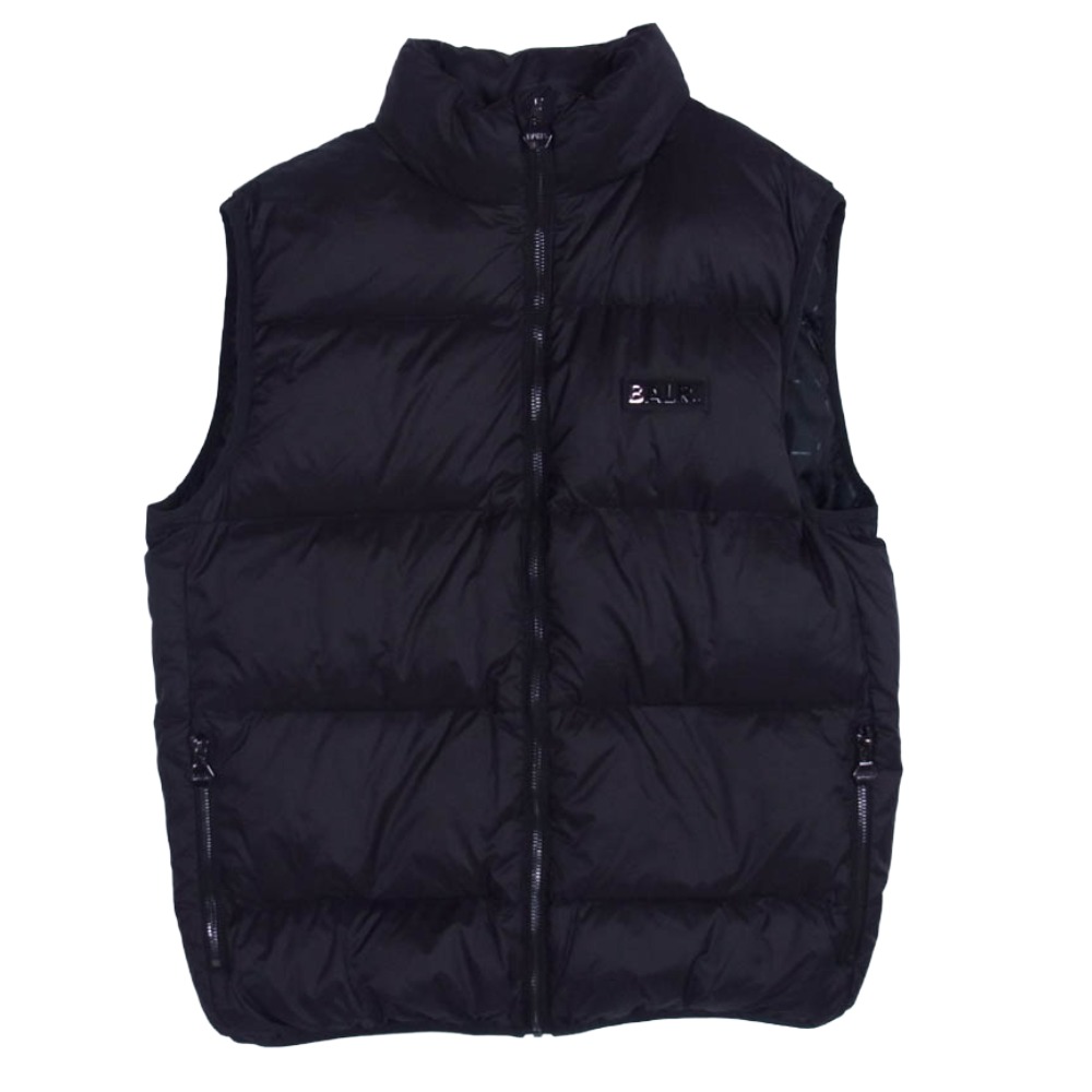 ボーラー BALR. 21AW B10290 ロゴ プレート ナイロン ダウン ベスト ブラック系 S メンズ【古着】【中古】