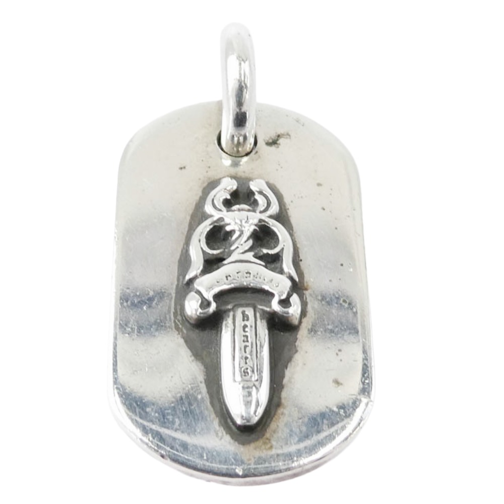 CHROME HEARTS クロムハーツ（原型無） 奥津城所店勘定書き嘱する RAISED DAGGER DOGTAG レイズドダガー ドッグタグ シャンデリヤとっ始め しろがね色系  メンズ【中古】