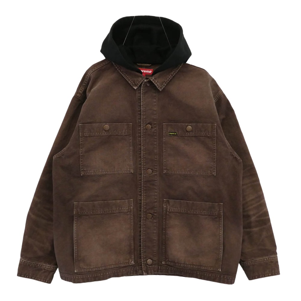 Supreme シュプリーム 25SS Worn Hooded Chore Coat ウォーンフーデッド チョアコート ブラウン系 ブラック系 L メンズ【古着】【中古】 29,301円