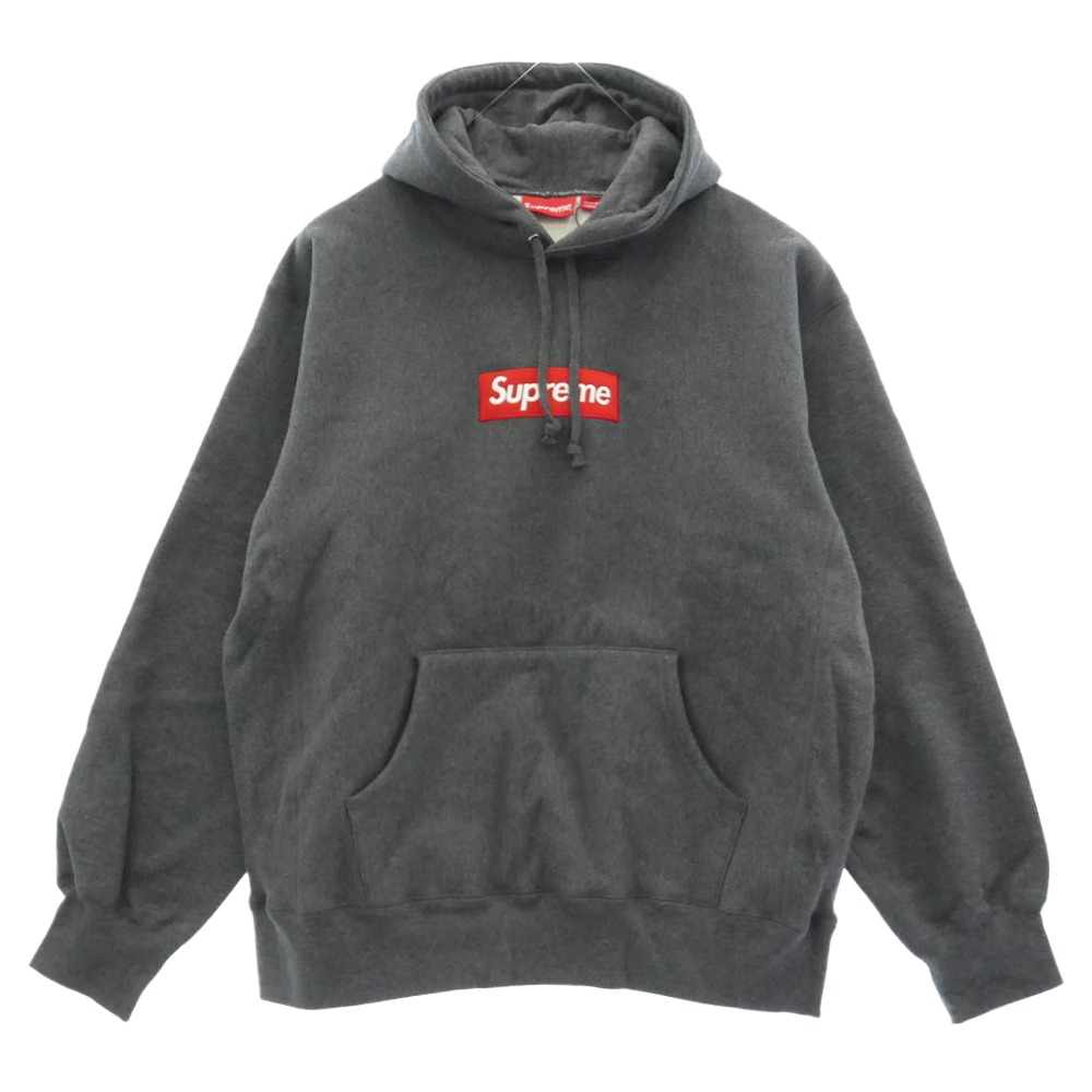 Supreme シュプリーム 21AW Box Logo Hooded Sweatshirt ボックス席ロゴタイプ フーデッド トレイナー フーディー パーカー 薄墨色系 L【御前上等美品】 メンズ【古着】【中古】