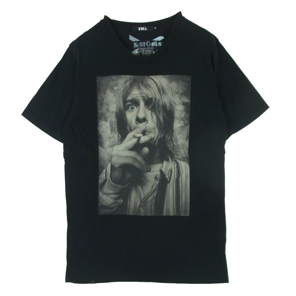 HYSTERIC GLAMOUR ヒステリックグラマー 4CT-4632 KURT COBAIN 手押し車コバーン 刷り上げる 半袖 プルオーバー 黒いこと系 M メンズ【古着】【中古】