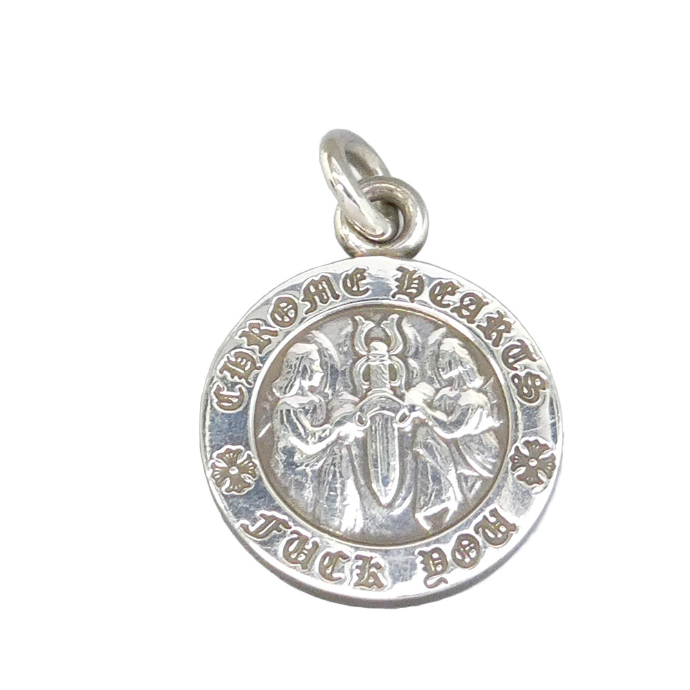 CHROME HEARTS クロムハーツ（藍本無） CHRM ANGL MDL V2 天使シュロの葉 惹きつける シャンデリヤいの一番 しろがね色系 メンズ【中古】