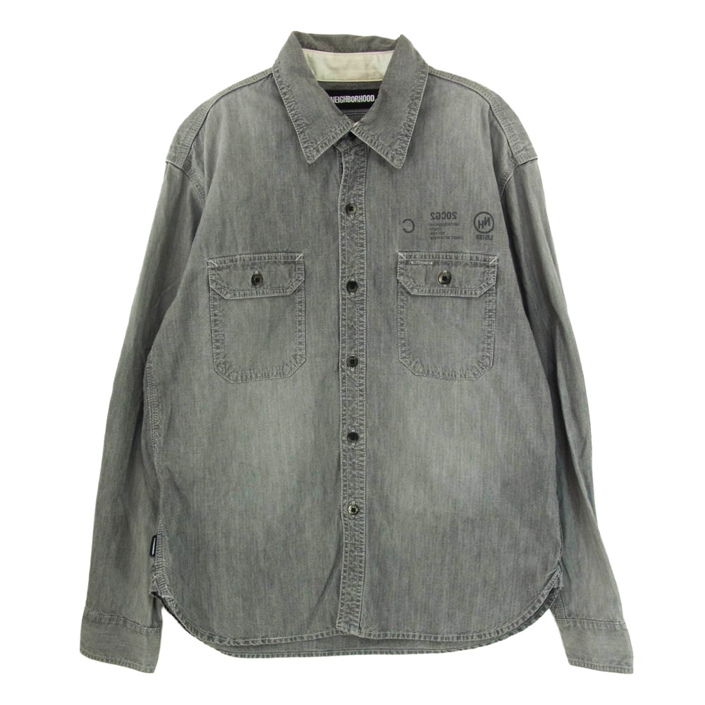 NEIGHBORHOOD ネイバーフッド 202YTNH-SHM01 SAVAGE CHAMBRAYC-SHIRT.LS シャンブレー 長袖 ロング捩り プルオーバー 薄墨色系 2 メンズ【古着】【中古】