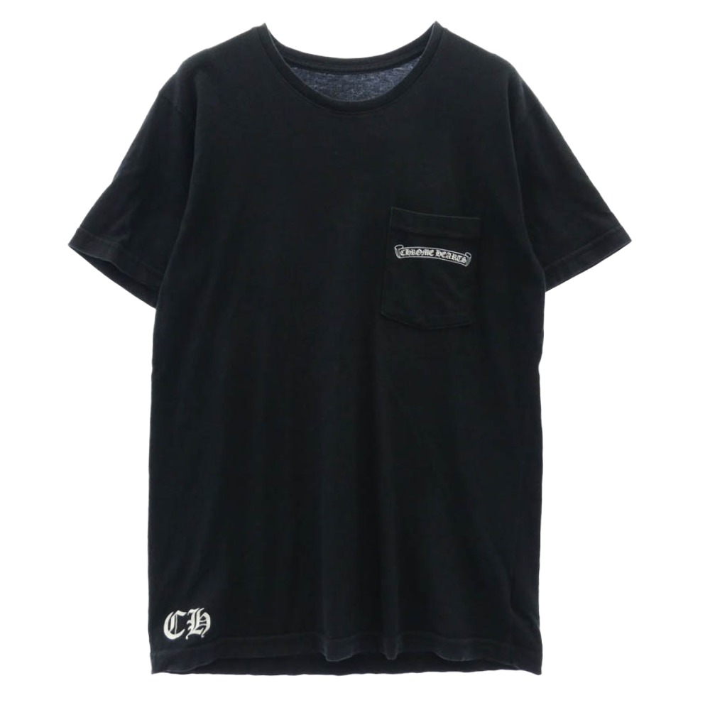 CHROME HEARTS クロムハーツ（原型無） はやりっ児 うしろ側刷り上げる スクロール付け紙 隠し付き添い人 半袖 ティーシャツ 黒いこと系 M メンズ【古着】【中古】