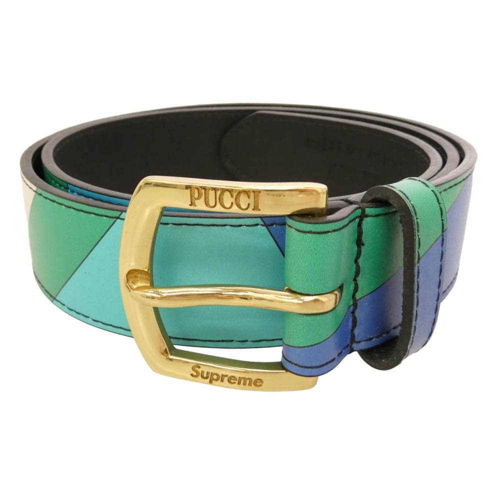 Supreme シュプリーム Emilio Pucci エミリオプッチ 21SS × Emilio Pucci Belt エミリオプッチ なめし革 胴締め マルチ色つや系 S/M メンズ【中古】