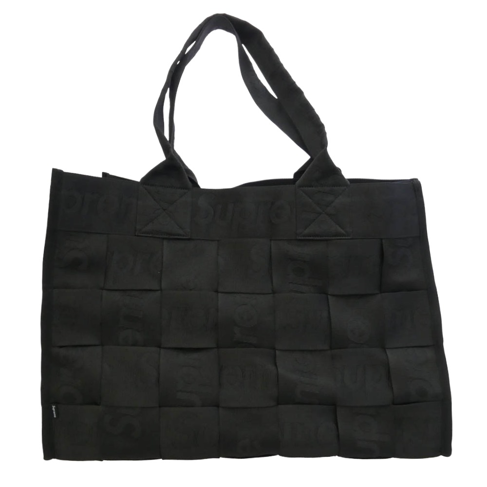 Supreme シュプリーム 23SS Woven Large Tote ウーブン ラージ トート 御徒面子 黒いこと系【飛び切り美品】 メンズ【中古】