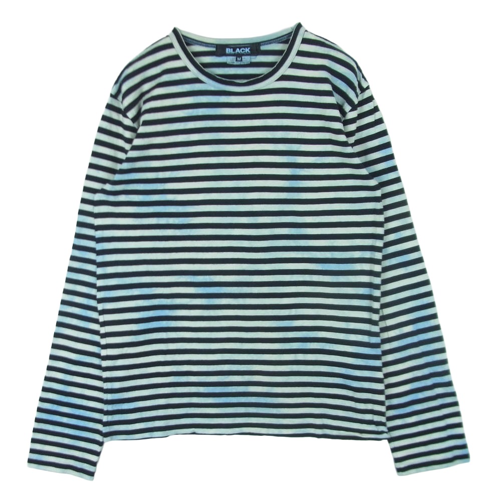 BLACK COMME des GARCONS ブラックコムデギャルソン 1C-T009 AD2015 生産品染め 間借り人 長袖 プルオーバー ロンT カットソー 黒いこと系 白いこと系 M メンズ【古着】【中古】