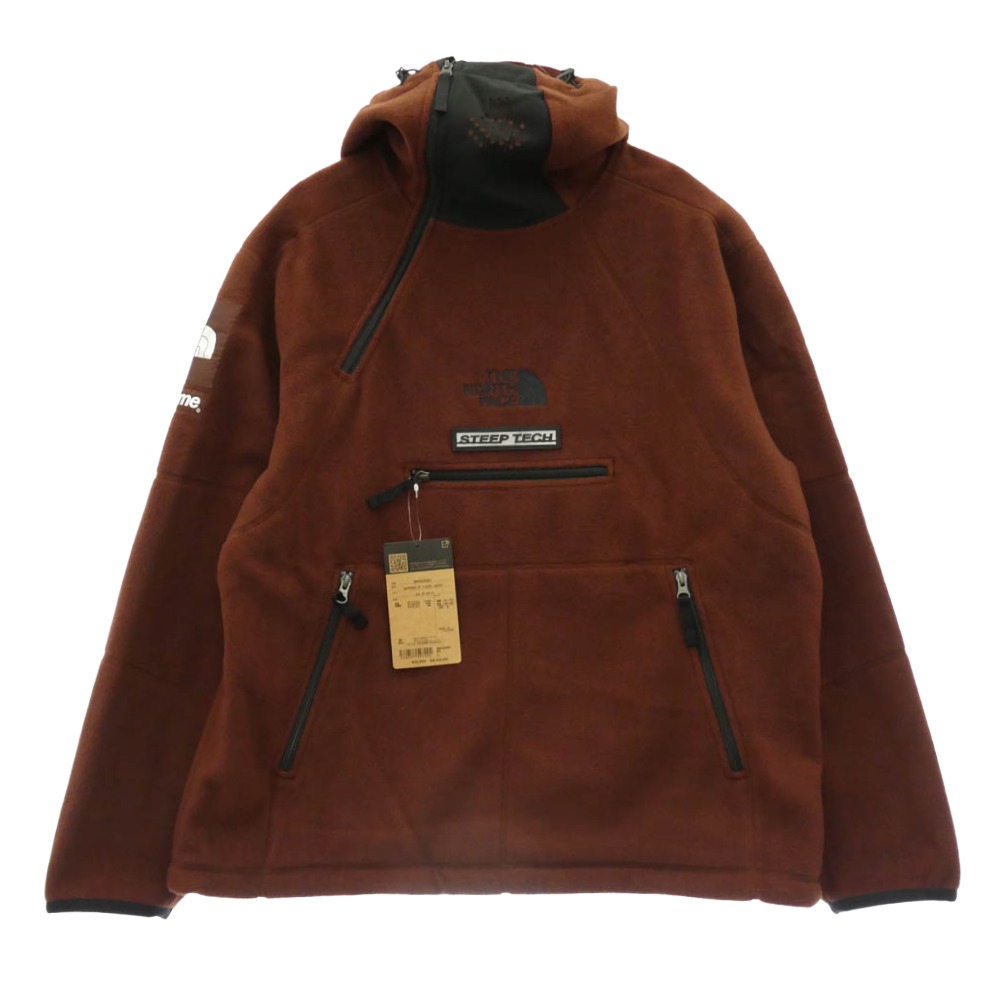 Supreme シュプリーム THE NORTH FACE ノースフェイス 22AW NA52208I &times; THE NORTH FACE ザノースフェイス Steep Tech Fleece Pullover スティープテック フリース プルオーバー フーデッド ジャケット ブラウン系 L【極上美品】 メンズ【古着】【中古】｜ブランド古着 ライフ店