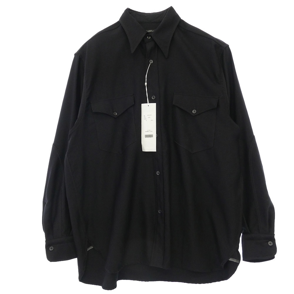 COMOLI コモリ 22AW W03-02013 ウール モール スキン ワーク 長袖 シャツ ダークネイビー系 1【新古品】【未使用】 メンズ【古着】【中古】｜ブランド古着 ライフ店