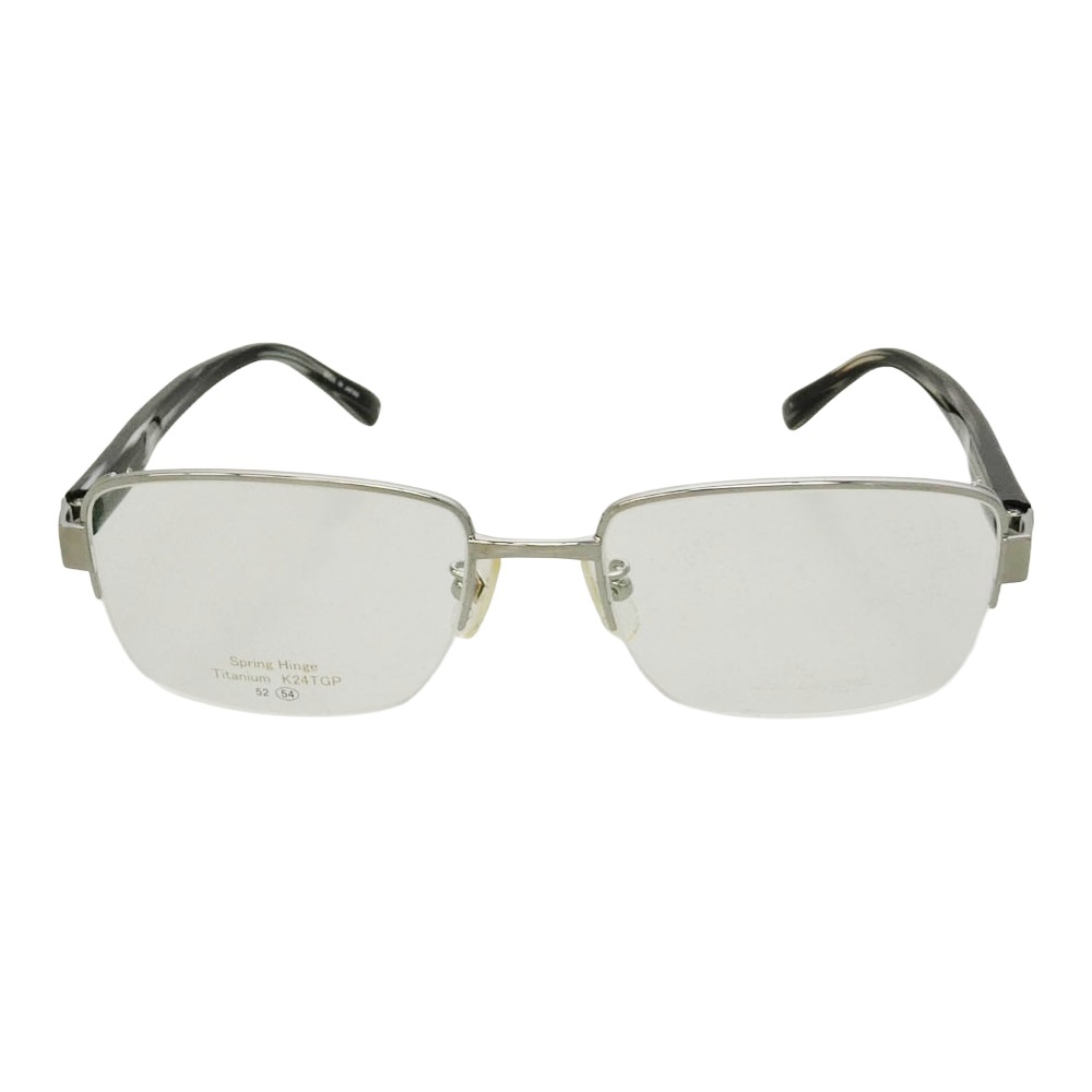 エス・テー・デュポン DP-3151 Spring Hinge Titanium K24TGP 54□18-142 チタン ハーフリム 眼鏡 アイウェア ブラック系 54□18-142【美品】 メンズ【中古】|ブランド古着 ライフ店