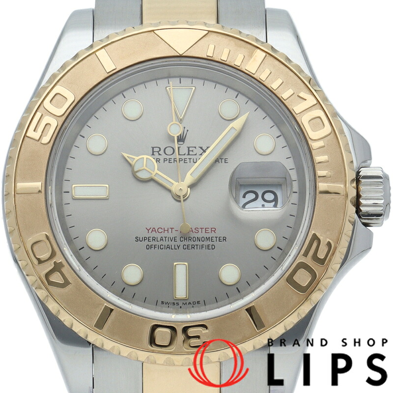 【中古】【箱 保証書】 ロレックス ヨットマスター メンズ時計 グレー OH済 Yacht-Master 16623(D） K18YG/SS メンズ時計 グレー｜ブランドショップ・リップス
