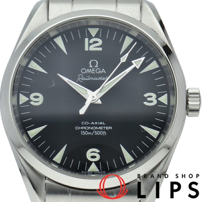 【中古】【箱 保証書】 オメガ シーマスター アクアテラ レイルマスター 42mm OH済 Seamaster Aqua Terra Rail Master 2502.52 SS メンズ時計 ブラック 675,000円