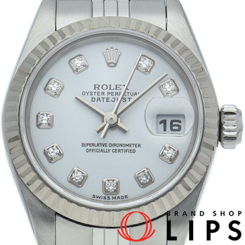 【中古】 ロレックス デイトジャスト レディース時計 10Pダイヤ Datejust Ladies 79174G(F) K18WG/SS レディース時計 ホワイト