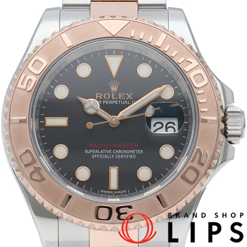 【中古】【箱 保証書】 ロレックス ヨットマスター40 ウォッチ Yacht-Master 40 116621 K18PG/SS メンズ時計 ブラック｜ブランドショップ・リップス