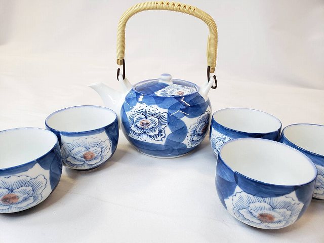 唐津焼 唐山窯 急須 湯呑 セット 6点 有田焼西山造急須蓋付湯呑セット