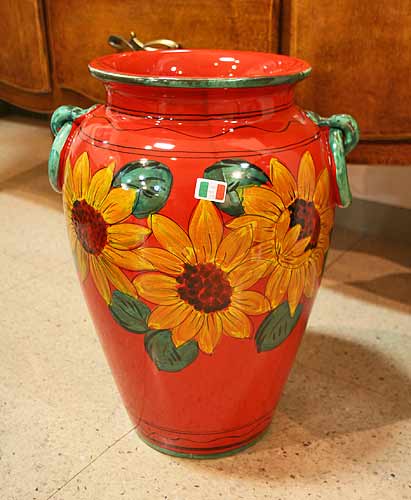 楽天市場】イタリア製 輸入雑貨 傘立て 赤 花柄 陶器 Ilponte 