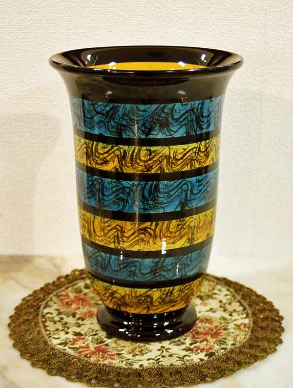 ☆美品☆イタリア製 デルータ陶器 大きな花瓶 花器 花柄 高さ30cm living-studio_008-sbe-794-37