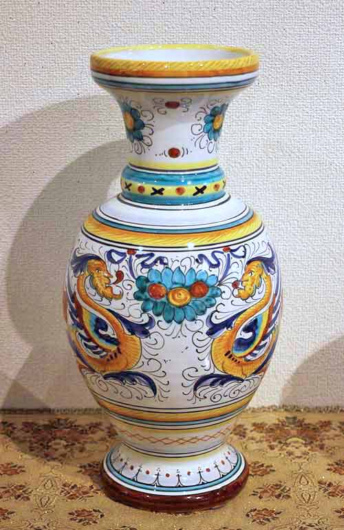 楽天市場】イタリア製 輸入雑貨 花瓶 マヨルカ焼き デルータ Deruta