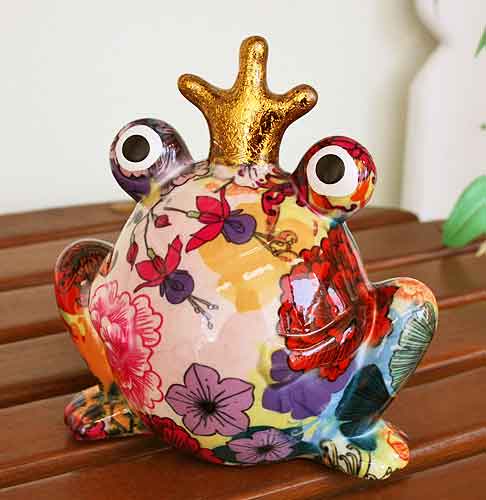 楽天市場】貯金箱 おしゃれ かわいい 陶器 カエル 蛙 オブジェ 置物