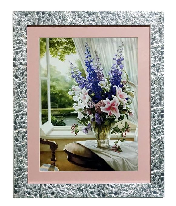 イタリア 額絵 アートフレーム ミモザ グリーン 風水 FAL-2756 イタリア製 輸入雑貨 額絵 アートフレーム ミモザ アンティーク