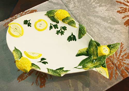 イタリア陶器　ソレント　￼ハンドペイント陶器大皿　36cm イタリア陶器 ソレント ￼ハンドペイント陶器大皿 36cm