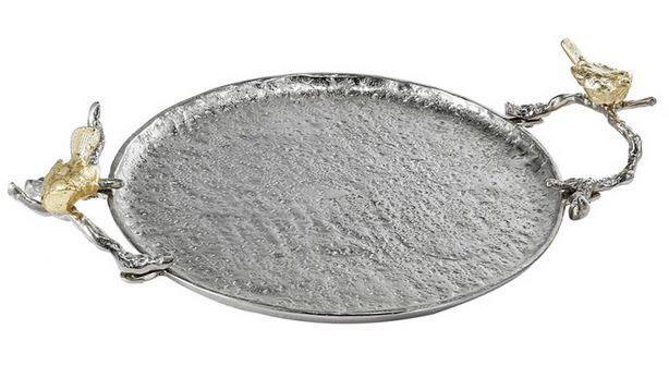 楽天市場】トレイ 丸トレー シルバー おしゃれ ディスプレイ 小鳥