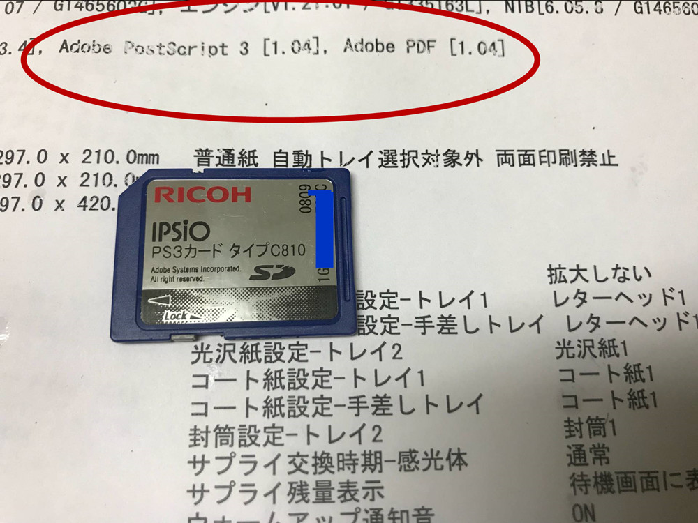 送料無料★RICOH IPSiO SP C810 810M用IPSiO PS3カード タイプC810【中古】