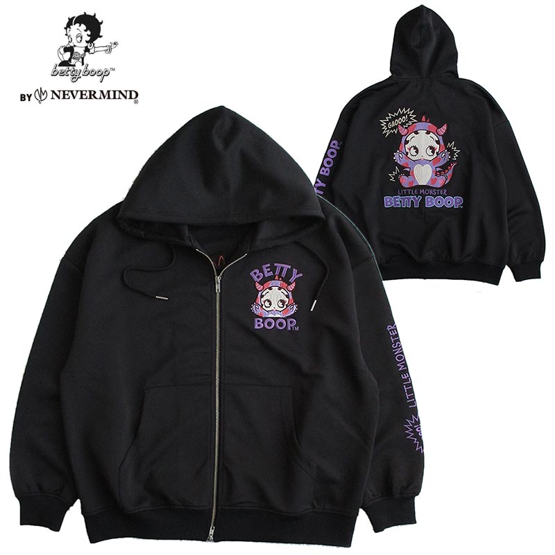 ベティーブープ Betty Boop 厚地の外套大きさ スムース ZIPパーカー 刺しゅう メンズ レディース ユニ一発やる BIG影ぼうし 馬鹿でかい大きさ 貨物輸送無料