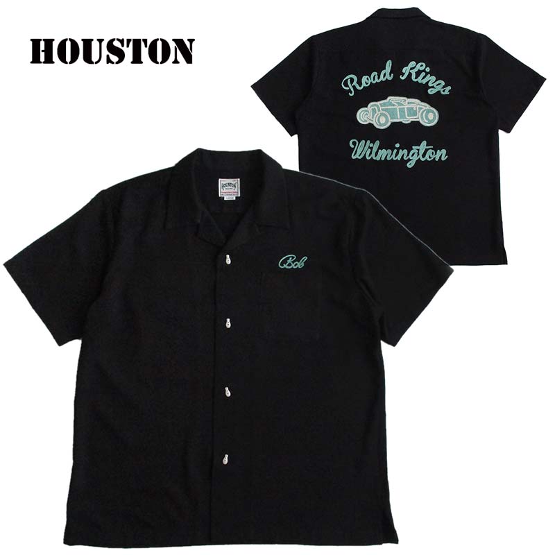Houston ヒューストン　半袖ボーリングシャツ　刺繍　黒　M 楽天市場】ボーリングシャツ 半袖シャツ メンズ | M~XL 全3色