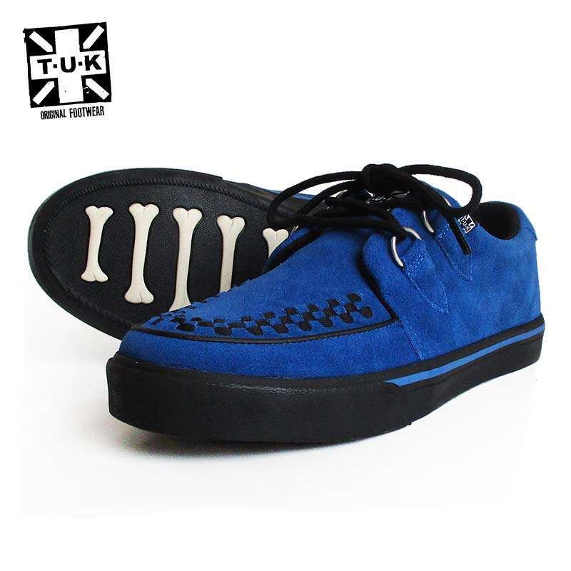 TUK/ティーユーケー メンズ レディース VLKスニーカー 「Electric Blue Suede D-Ring VLK Sneaker」 A9871 ブルースウェード ラバーソール 靴 パンク ロカビリー モッズ 送料無料画像