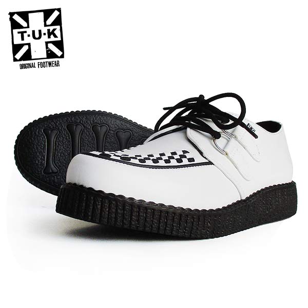 低価格の スニーカー Tuk ティーユーケー モッズ ファッション レディース ロカビリー パンク 厚底 スニーカー 靴 F9673 Creeper Low Ii Viva Skin Tuk White メンズ ラバーソール Oglinginches Com