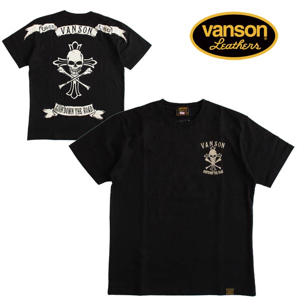 VANSON/バンソン メンズ天竺半袖ティーシャツ バイ鉄道車両/馬騎り/アメカジ/流行り物/スカル/ドクロ/野ざらし/刺しゅう 貨物輸送無料 トップス-メンズファッション-Tシャツ・カットソー