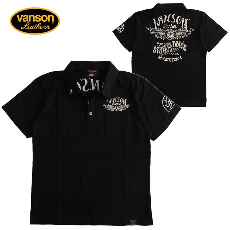 新品未使用 VANSON ポロシャツ 半袖 ブラック NVPS-2102 M 楽天市場】VANSON バンソン ポロシャツ 半袖 メンズ 骸骨 髑髏